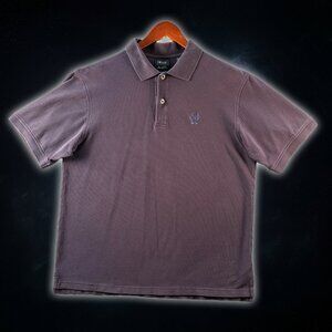 IZOD Silk Wash Navy Blue Short Sleeve Embroidered Logo Polo Shirt Men's Size L